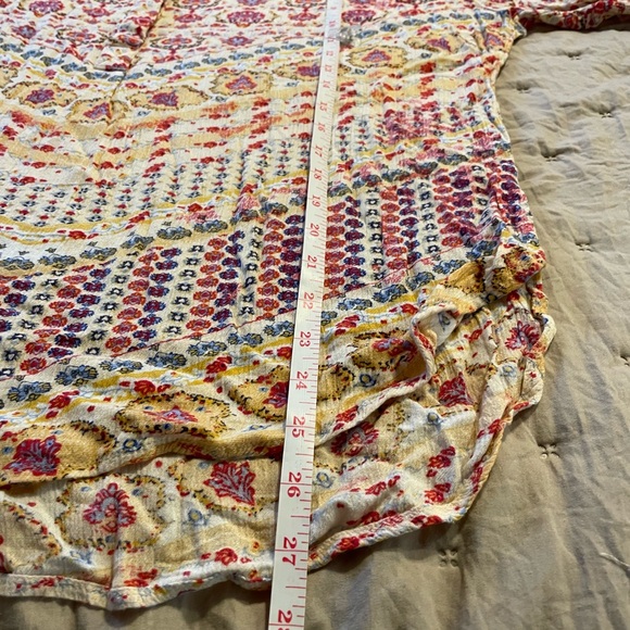 Nine West Jeans XXL boho multi colored blouse 3/4 sleeves and front buttons - Picture 3 of 11